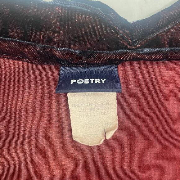 Poetry Vintage Whimsy Goth  Velvet Black Stretchy Halter Top Made In USA - Picture 4 of 8